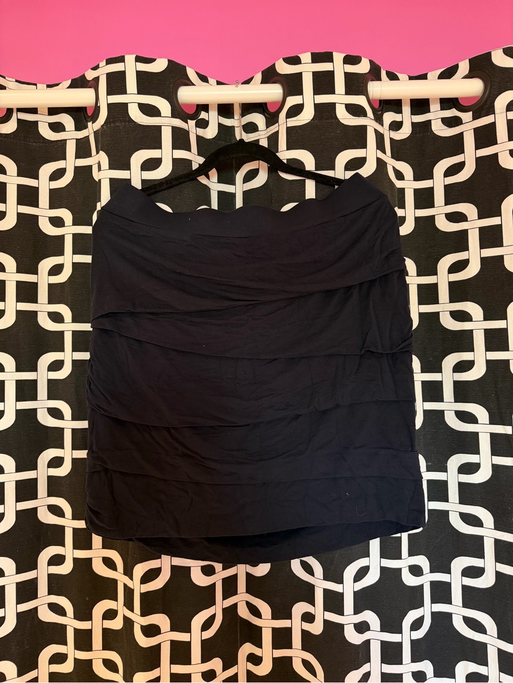 Vintage Tribal Navy Ruched Skirt